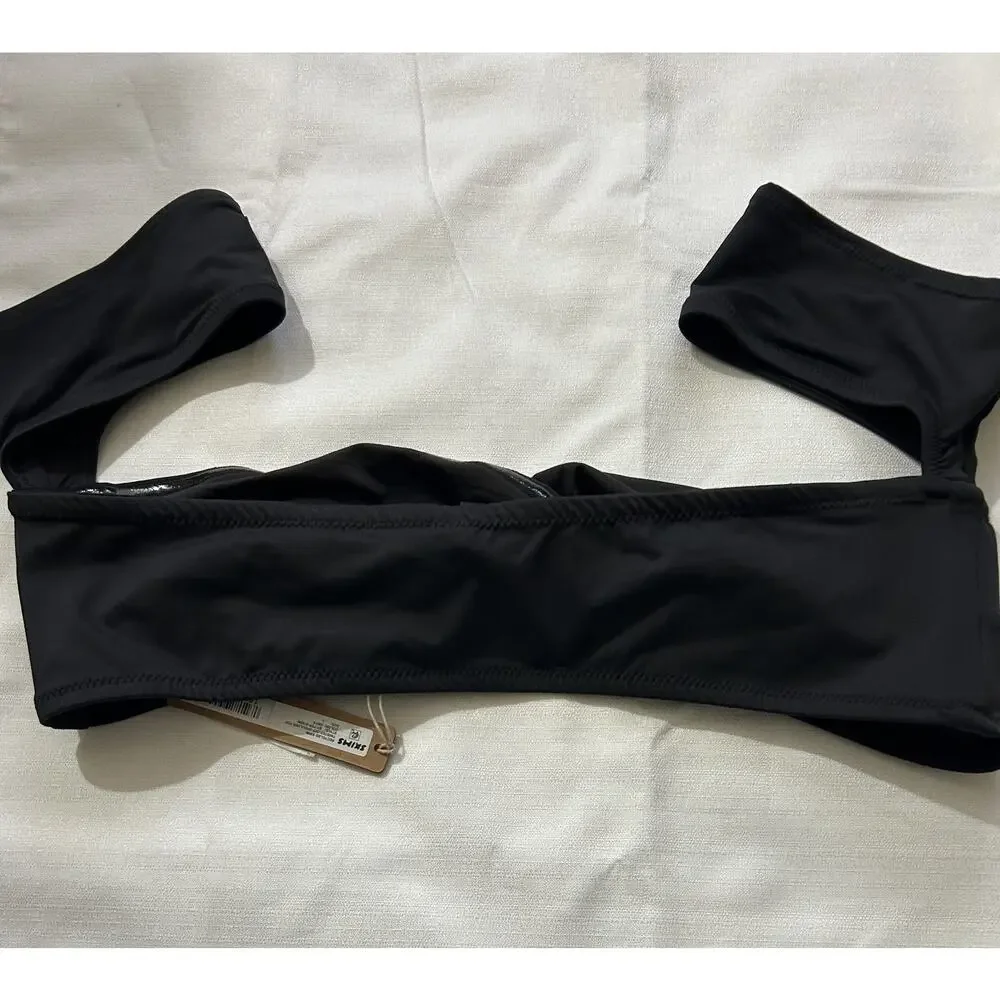 Skims NWT Recycled Swim Twisted Off -Shoulder Top Black Size Large